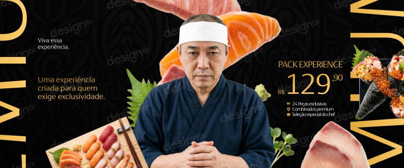 Carrossel Sushi Comida Japonesa Social Media Figma Editável