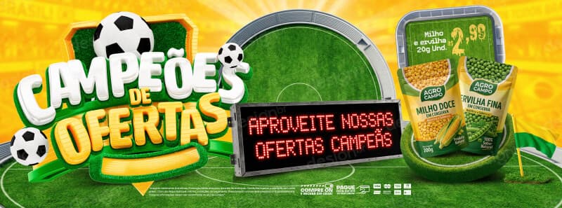 Campeões De Ofertas Banner PSD Editável