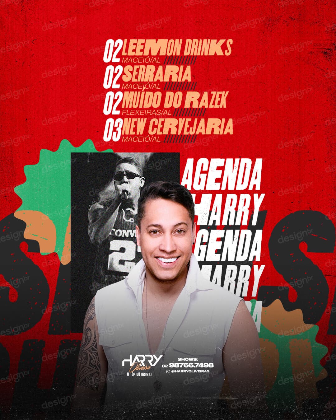 Flyer Agenda Próximos Shows Feed PSD Editável
