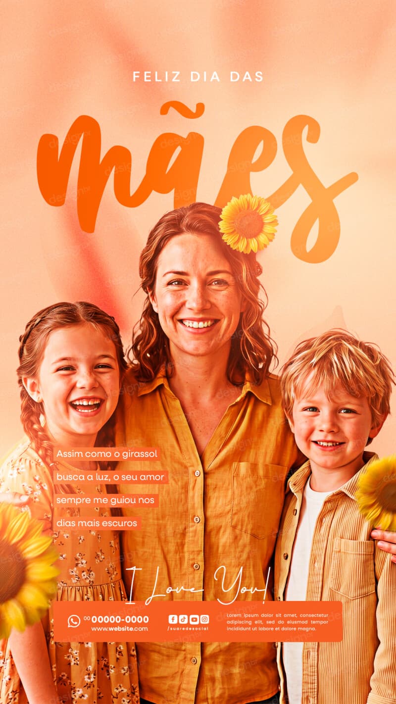 Feliz Dia das Mães 10 de Maio Social Media Story PSD Editável