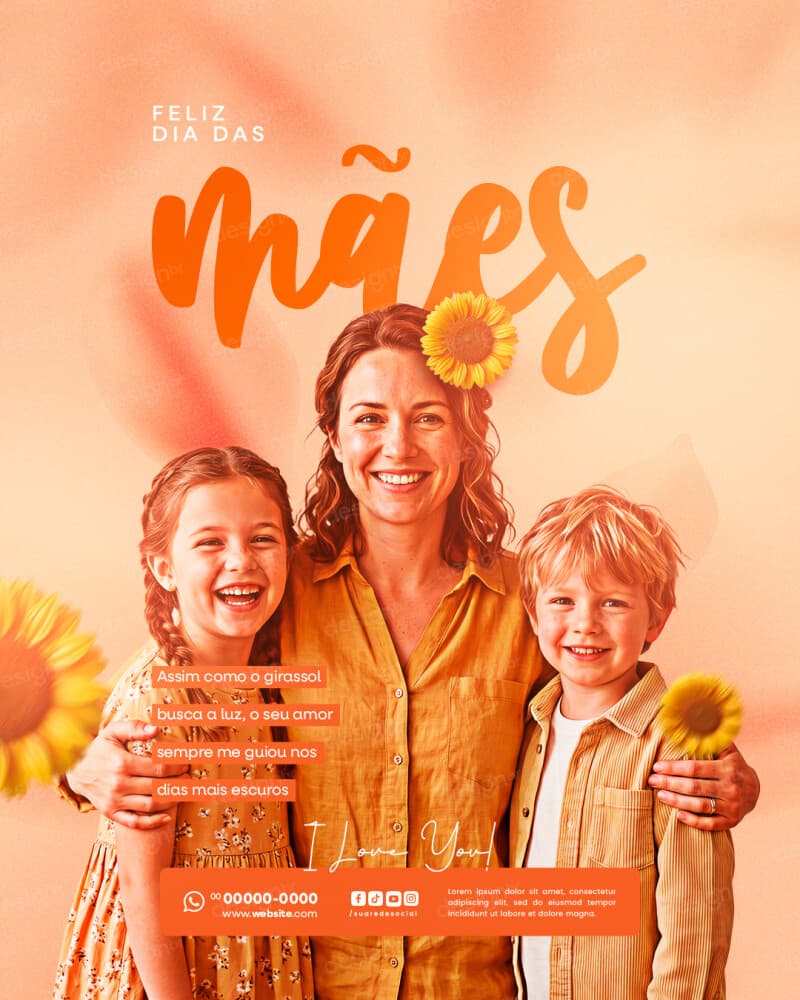 Feliz Dia das Mães 10 de Maio Social Media PSD Editável
