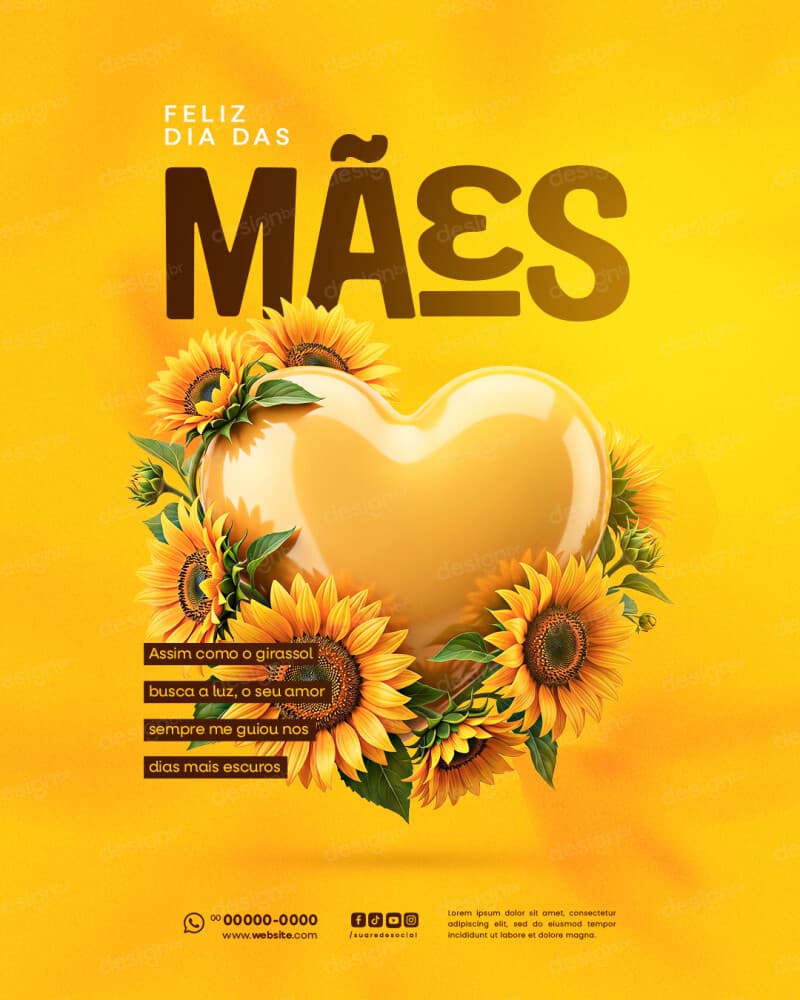 Feliz Dia das Mães 10 de Maio Social Media PSD Editável