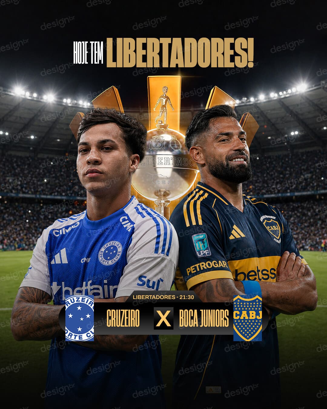 Flyer Jogo da Libertadores Boca x Cruzeiro PSD Editável