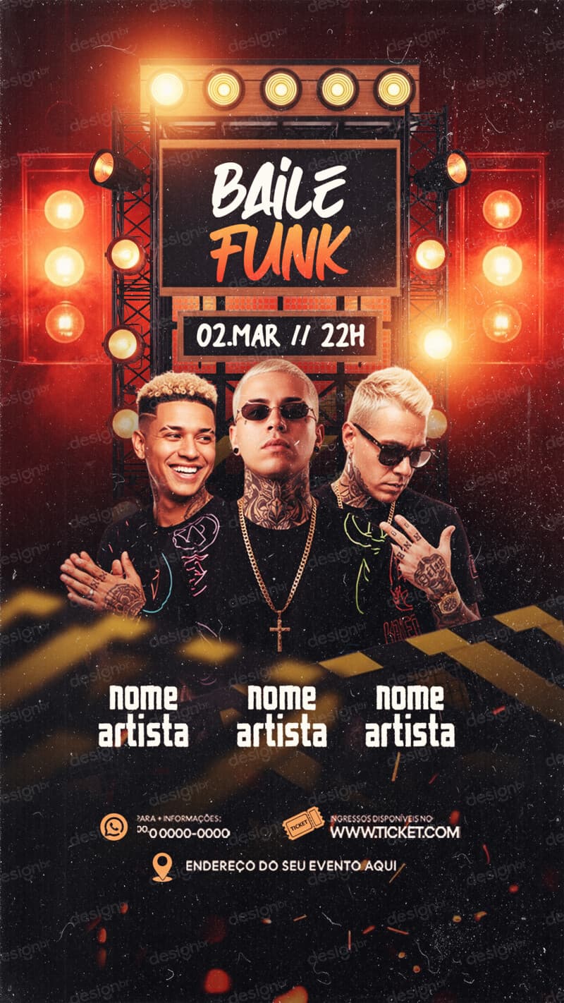 Flyer Baile Funk Story PSD Editável