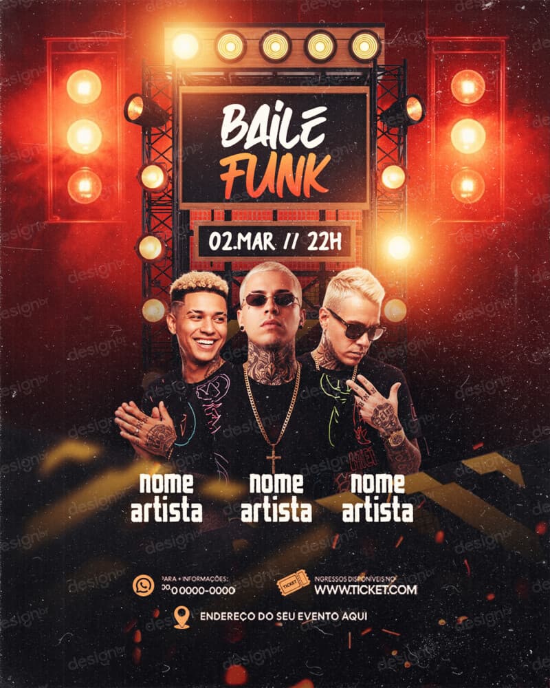 Flyer Baile Funk PSD Editável