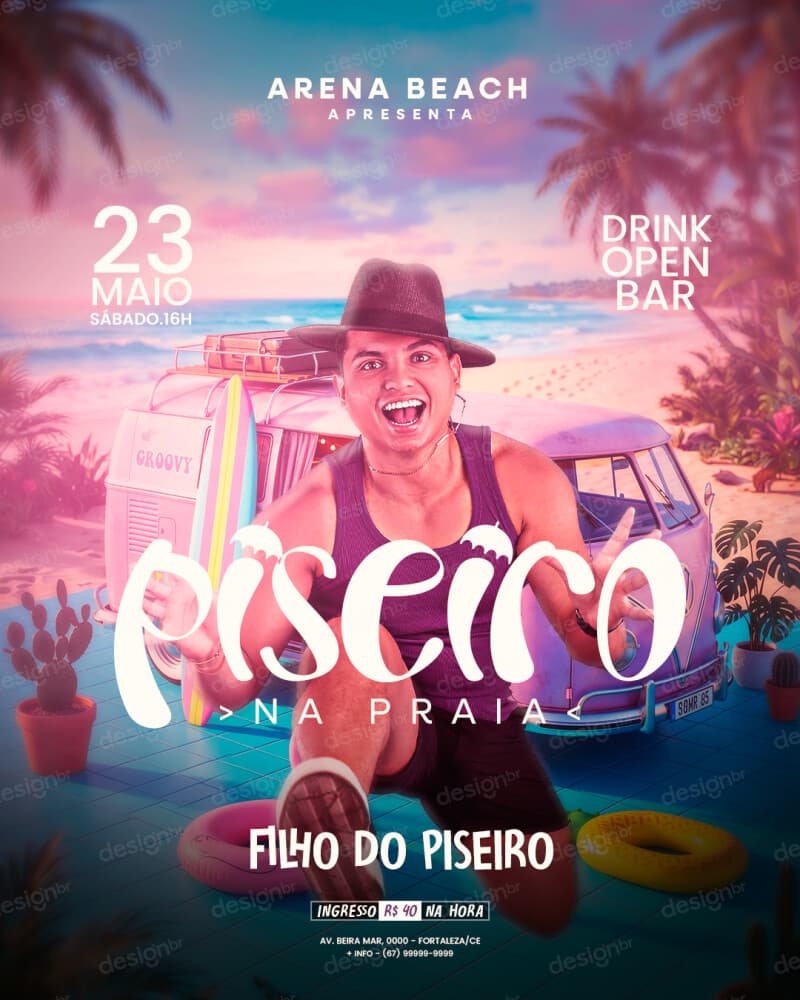 Flyer Evento Show de Piseiro PSD Editável
