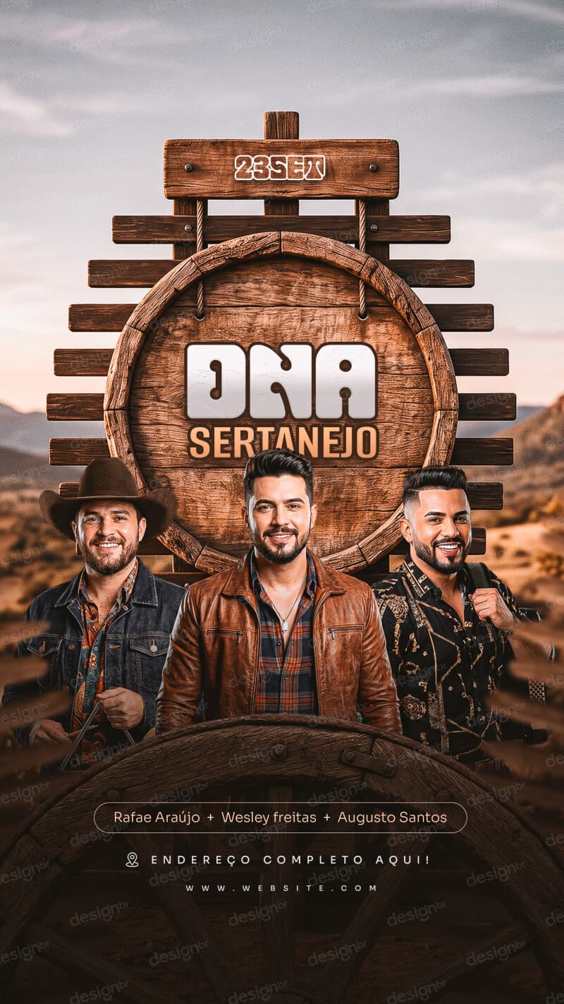 Flyer de Evento Dia Sertanejo Story PSD Editável