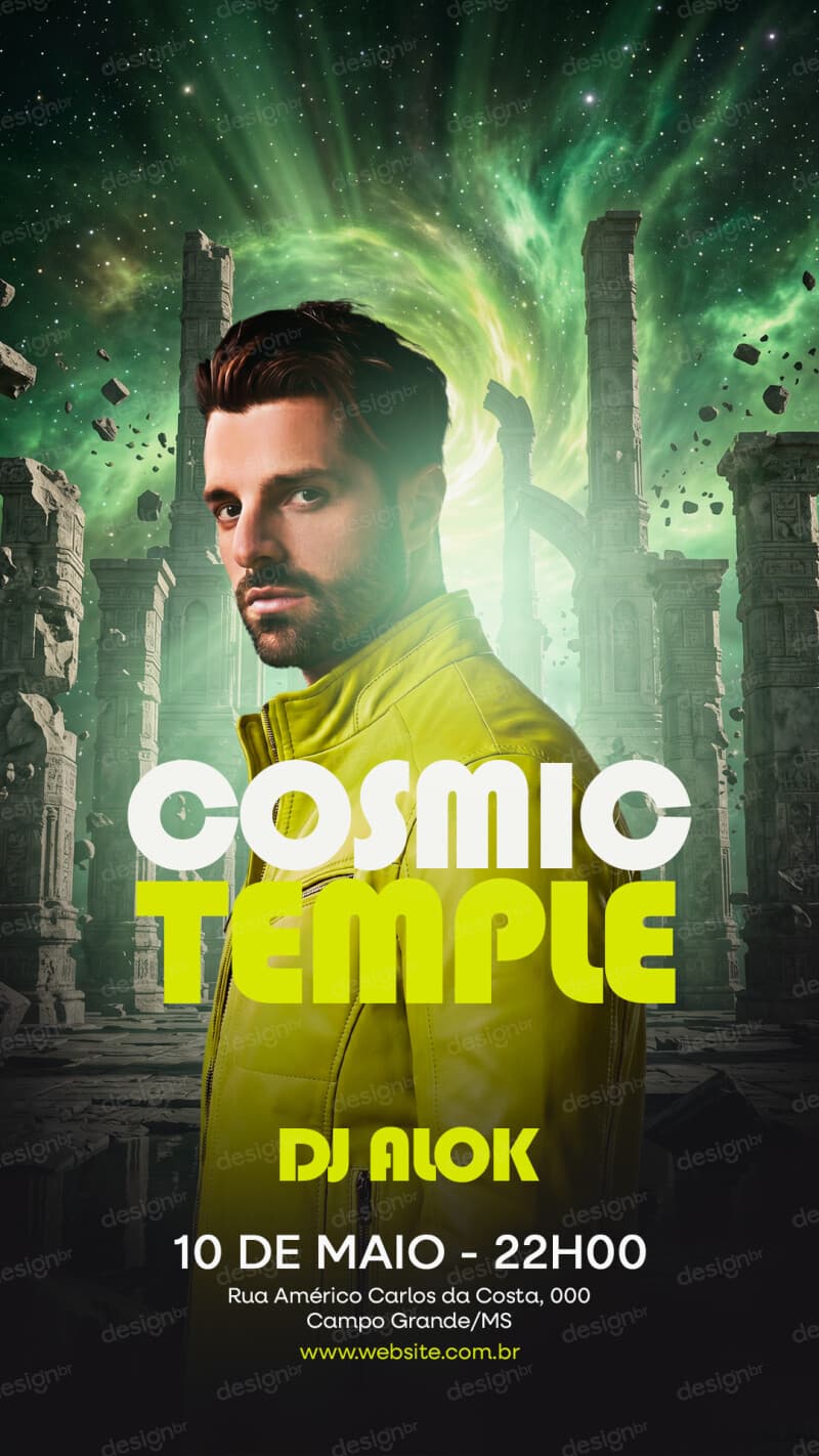 Flyer de Shows Cosmic Temple Story PSD Editável