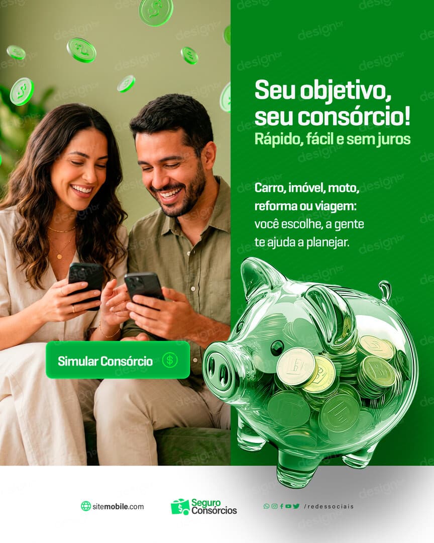 Carta de Crédito Consórcio Social Media PSD Editável