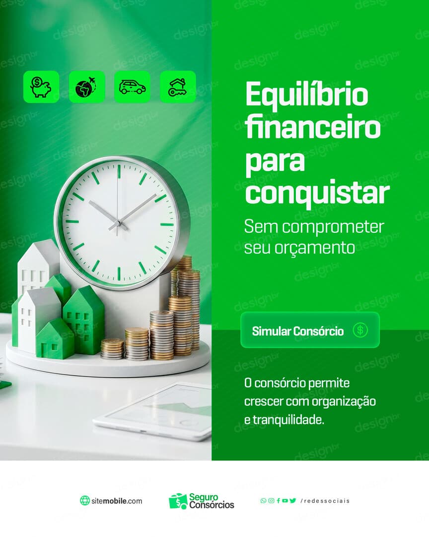 Carta de Crédito Consórcio Social Media PSD Editável