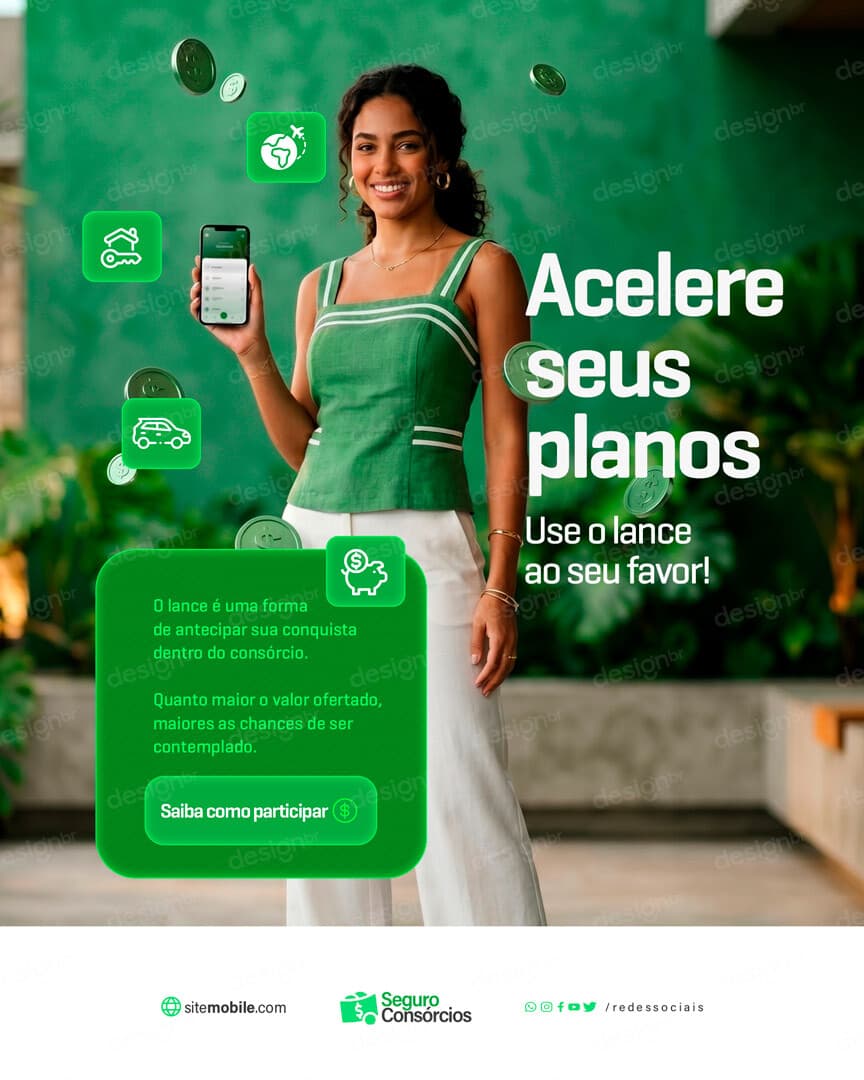 Carta de Crédito Consórcio Social Media PSD Editável