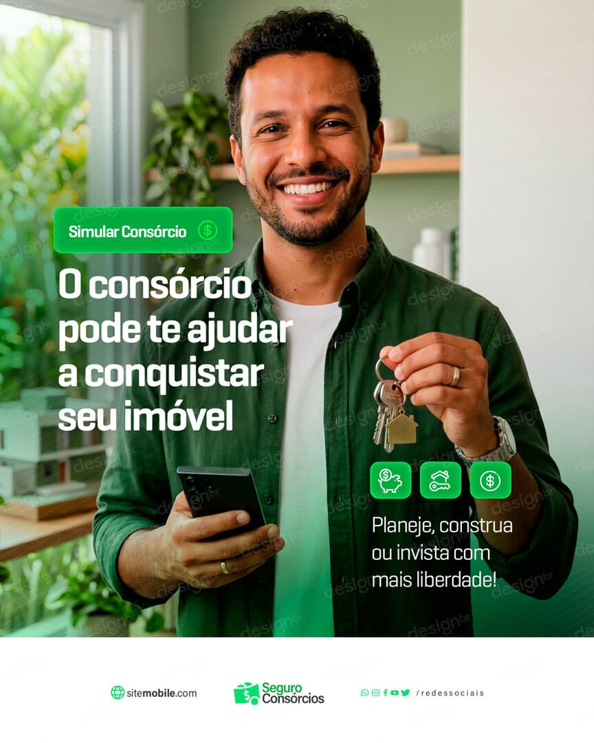Carta de Crédito Consórcio Social Media PSD Editável