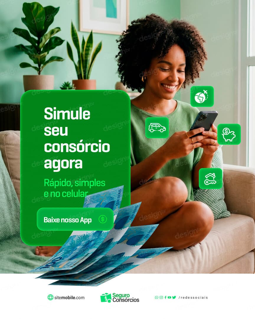 Carta de Crédito Consórcio Social Media PSD Editável