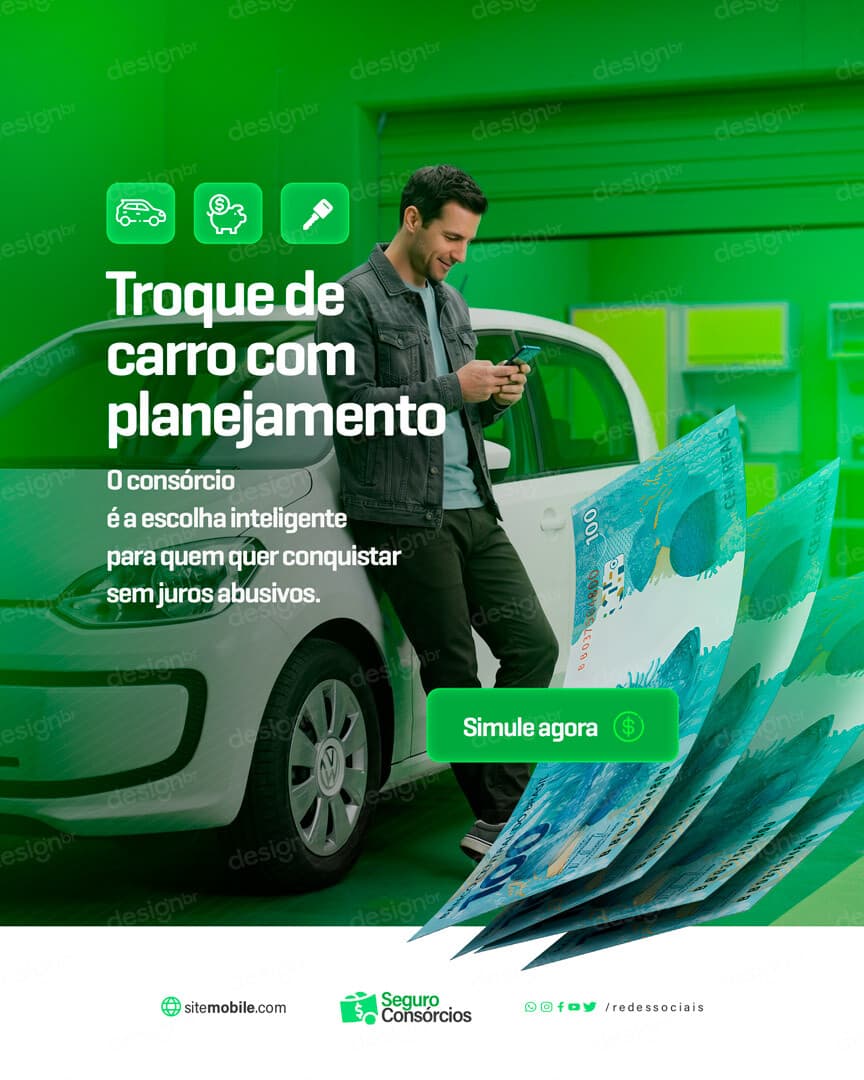 Carta de Crédito Consórcio Social Media PSD Editável