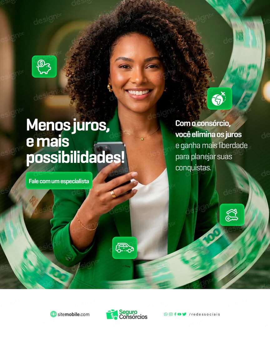 Carta de Crédito Consórcio Social Media PSD Editável