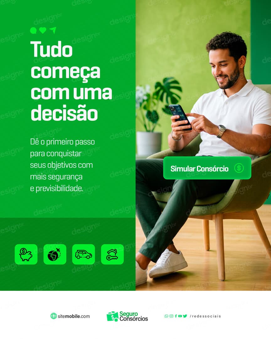 Carta de Crédito Consórcio Social Media PSD Editável
