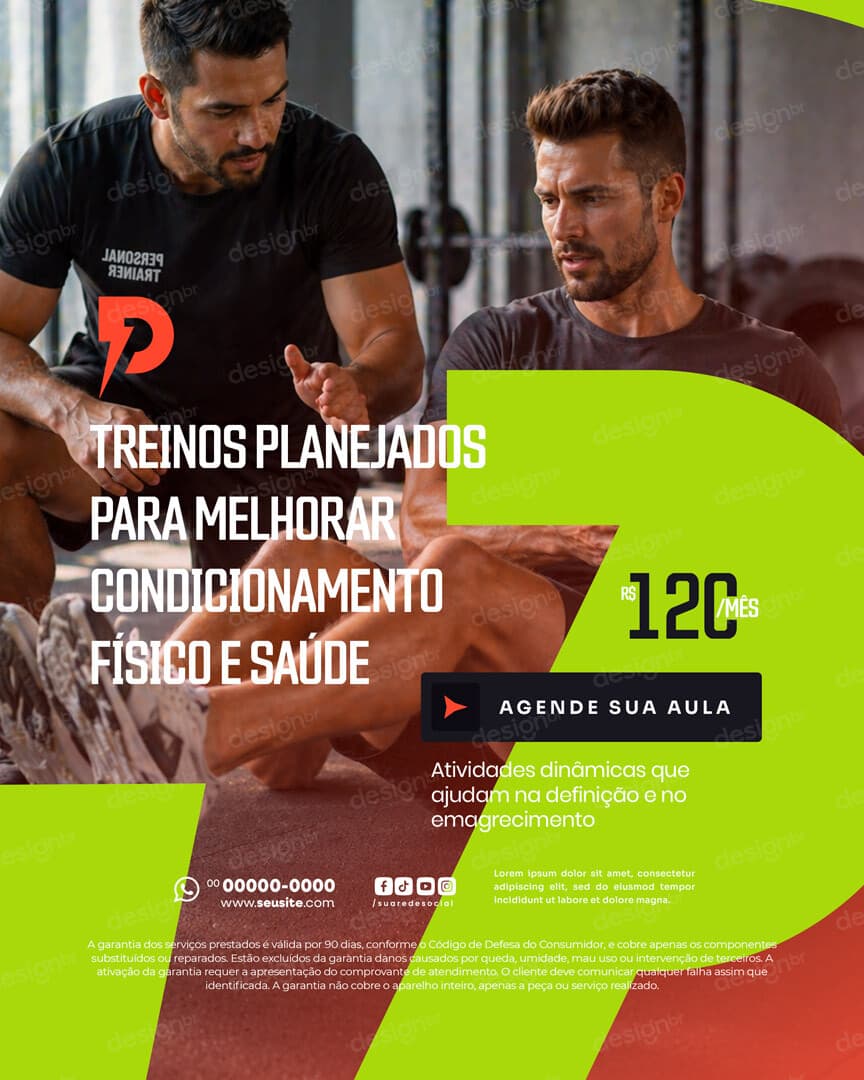 Personal Trainer Treino Funcional Social Media PSD Editável