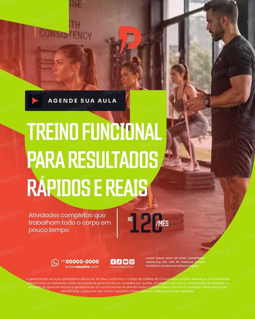 Personal Trainer Treino Funcional Social Media PSD Editável