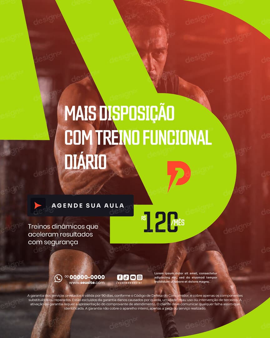 Personal Trainer Treino Funcional Social Media PSD Editável