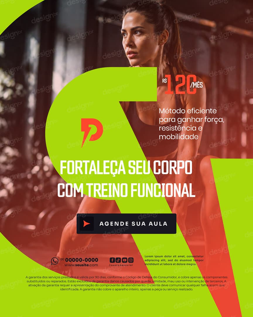 Personal Trainer Treino Funcional Social Media PSD Editável
