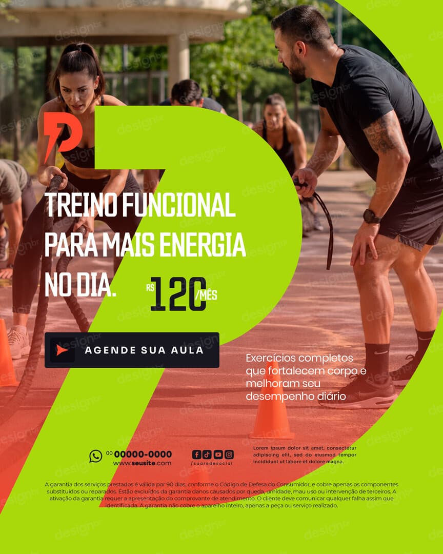 Personal Trainer Treino Funcional Social Media PSD Editável