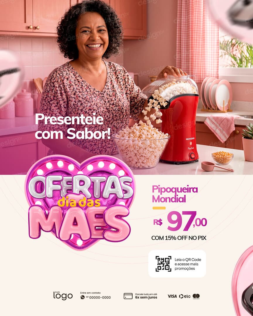 Loja de Eletrodoméstico Ofertas dia das Mães Social Media PSD Editável