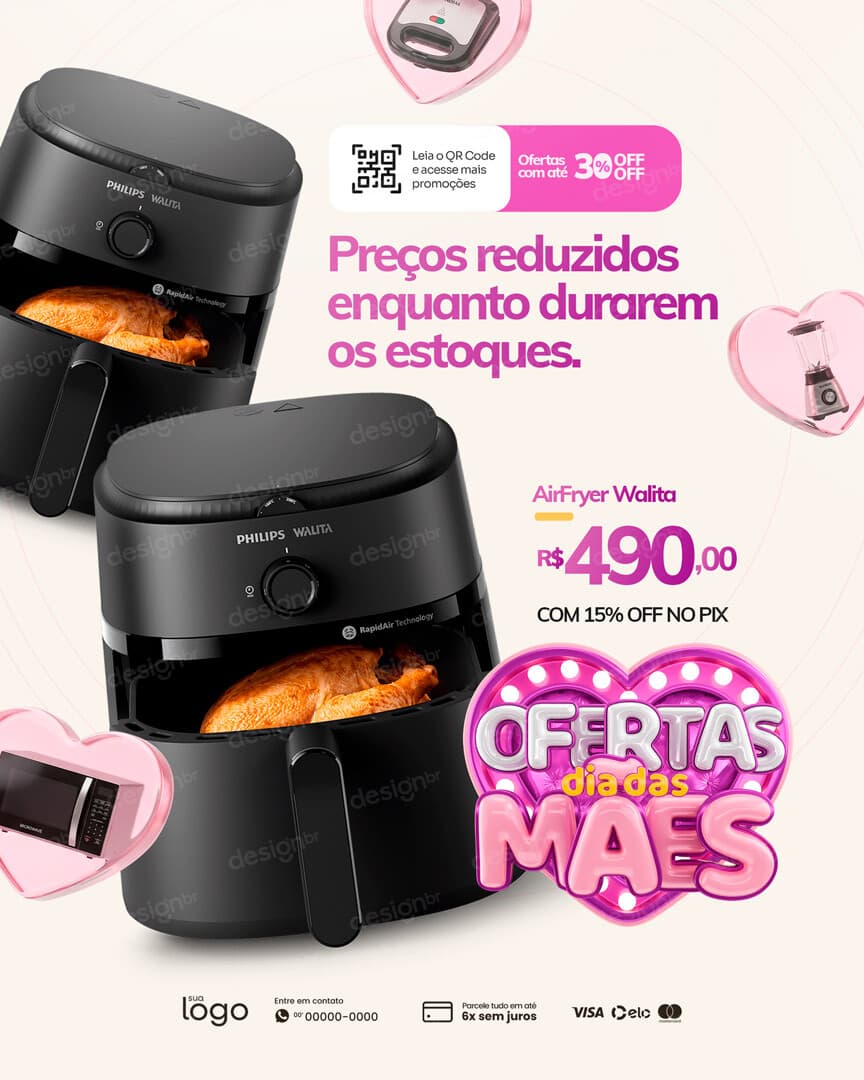 Loja de Eletrodoméstico Ofertas dia das Mães Social Media PSD Editável