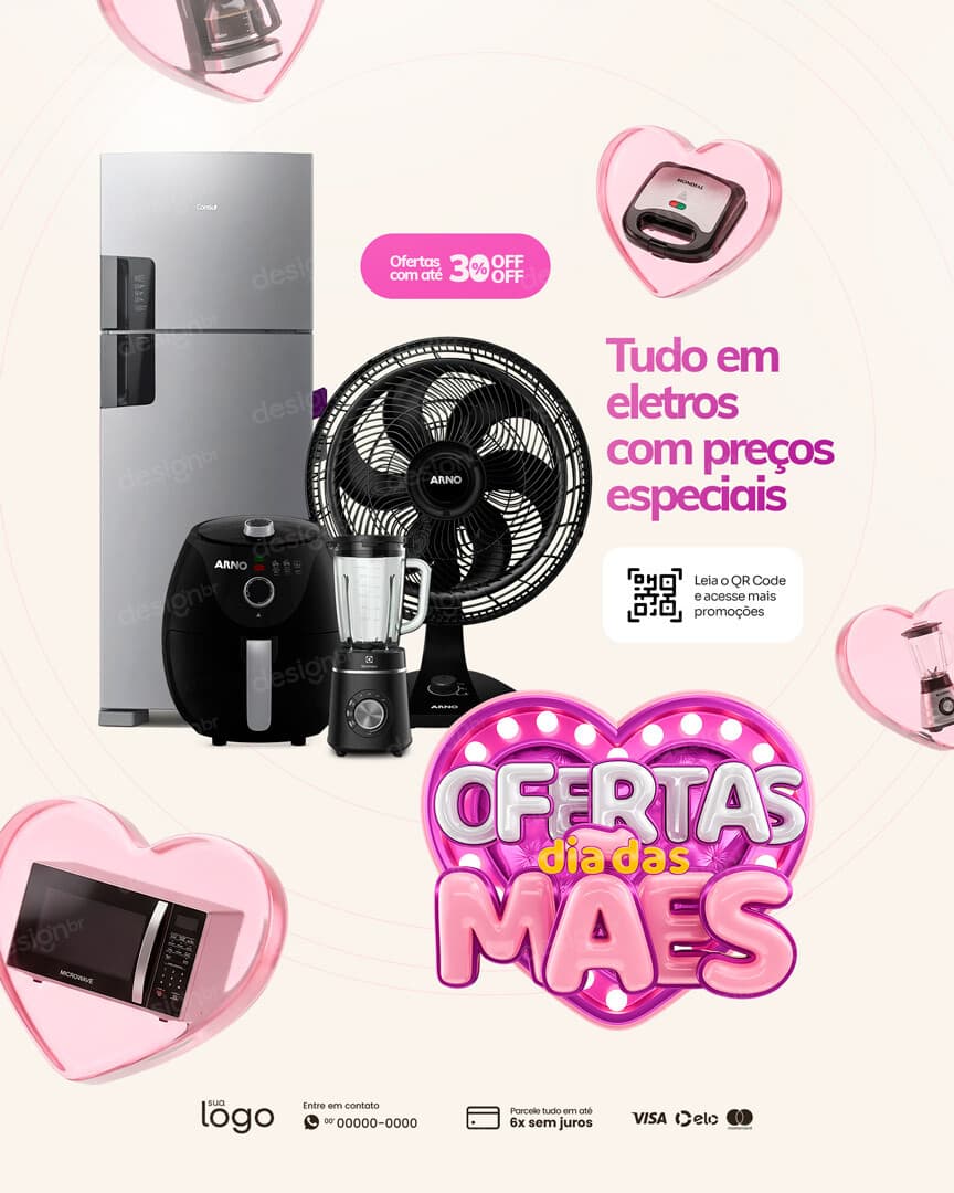 Loja de Eletrodoméstico Ofertas dia das Mães Social Media PSD Editável