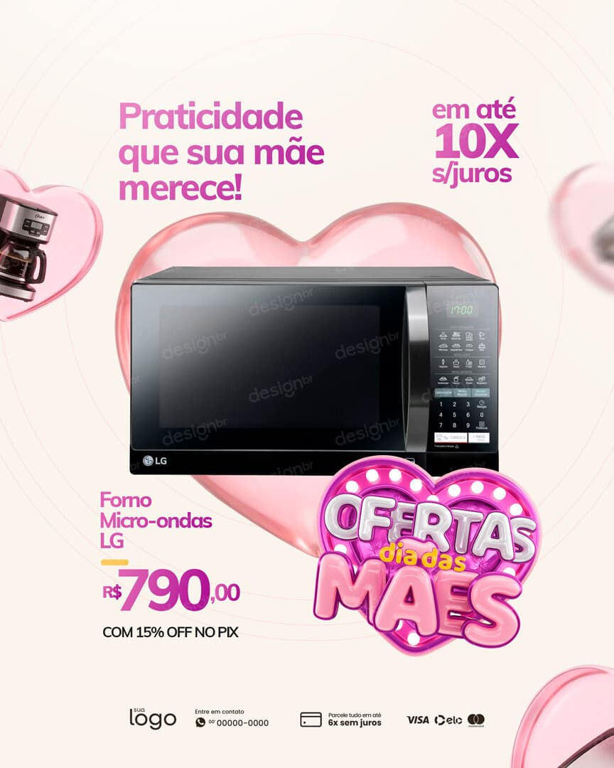 Loja de Eletrodoméstico Ofertas dia das Mães Social Media PSD Editável