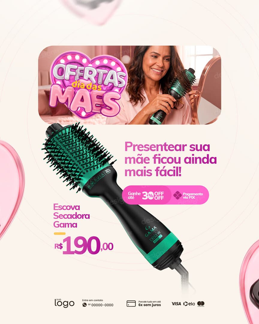 Loja de Eletrodoméstico Ofertas dia das Mães Social Media PSD Editável