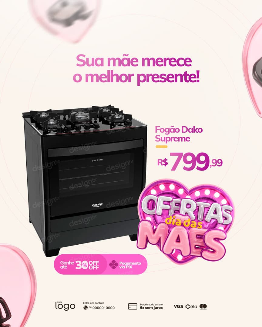 Loja de Eletrodoméstico Ofertas dia das Mães Social Media PSD Editável